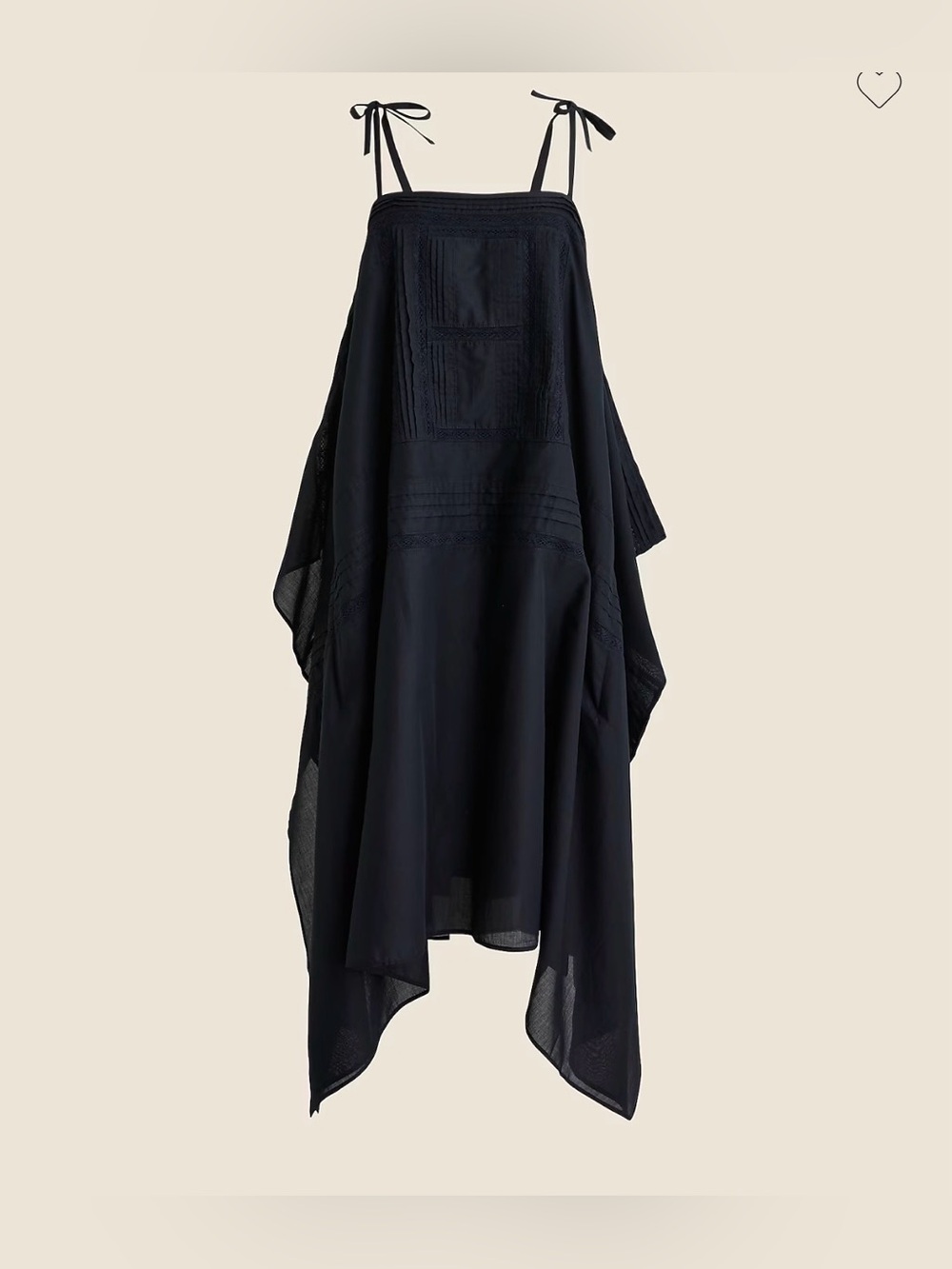 J.Crew Handkerchief Midi Dress Black NWT Size Small